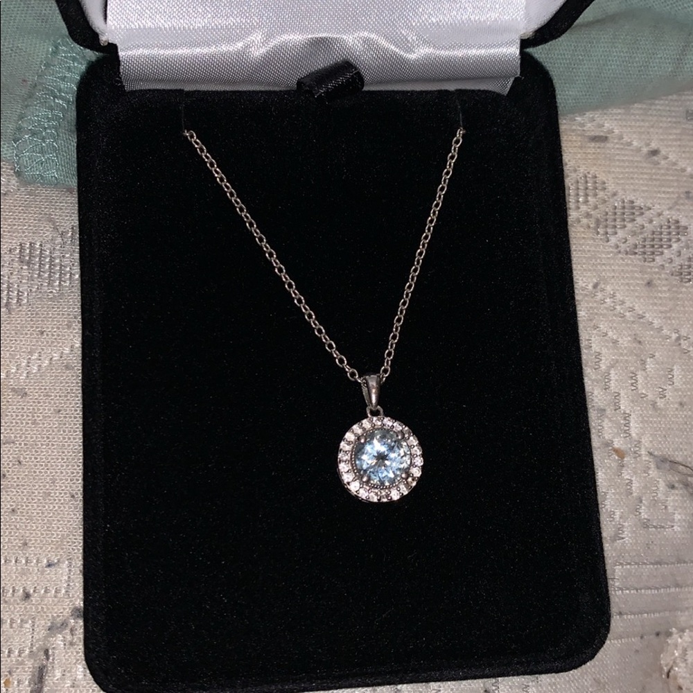 Aquamarine sterling silver necklace